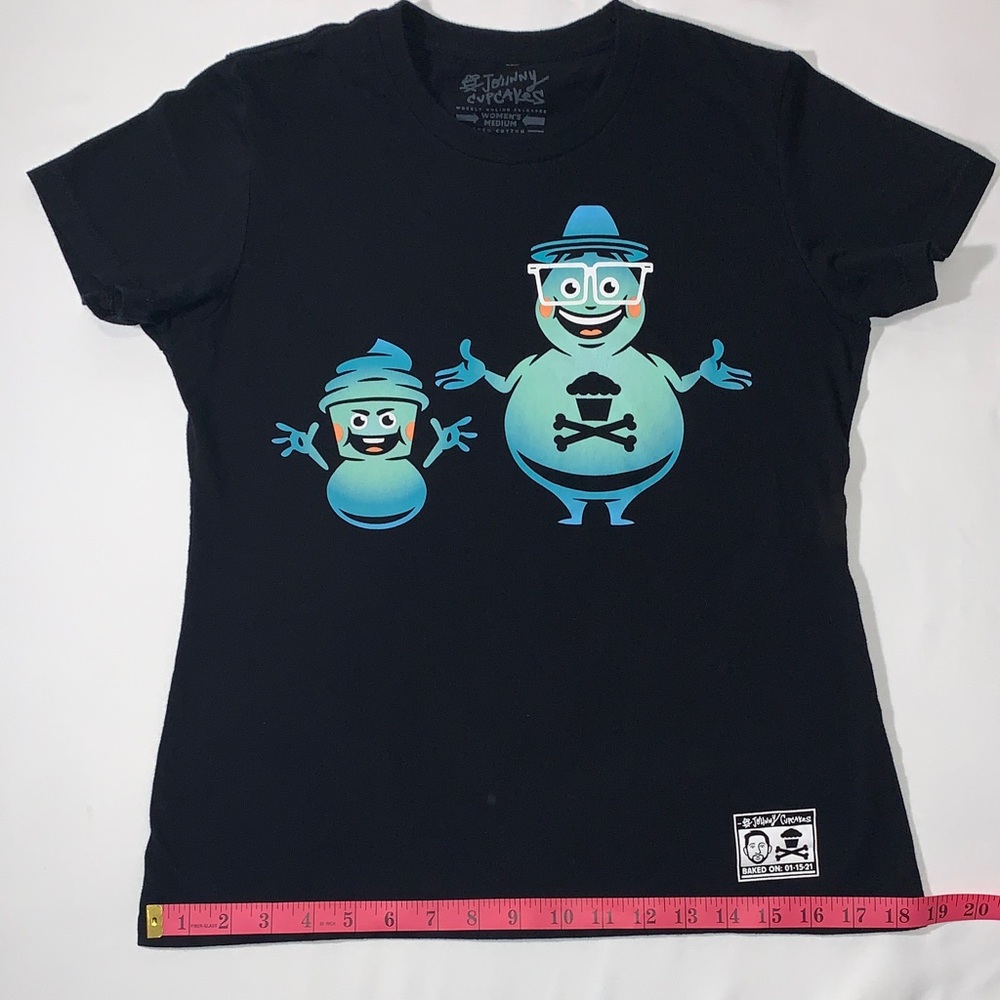 Johnny Cupcakes Before Buddies Fitted Black Tee Size Medium (fits like a small) - Picture 8 of 10